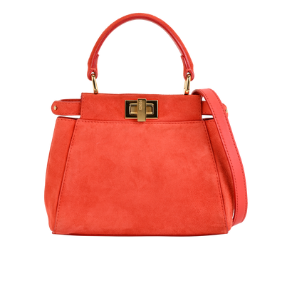 Mini Peekaboo, £750, Handbags, Red, Suede, Front view